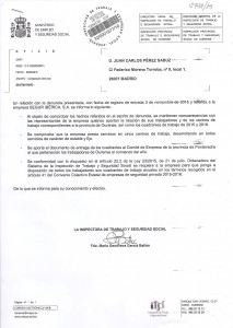 Resolución Inspectora contra Segur Ibérica en Ourense cuadrantes anuales