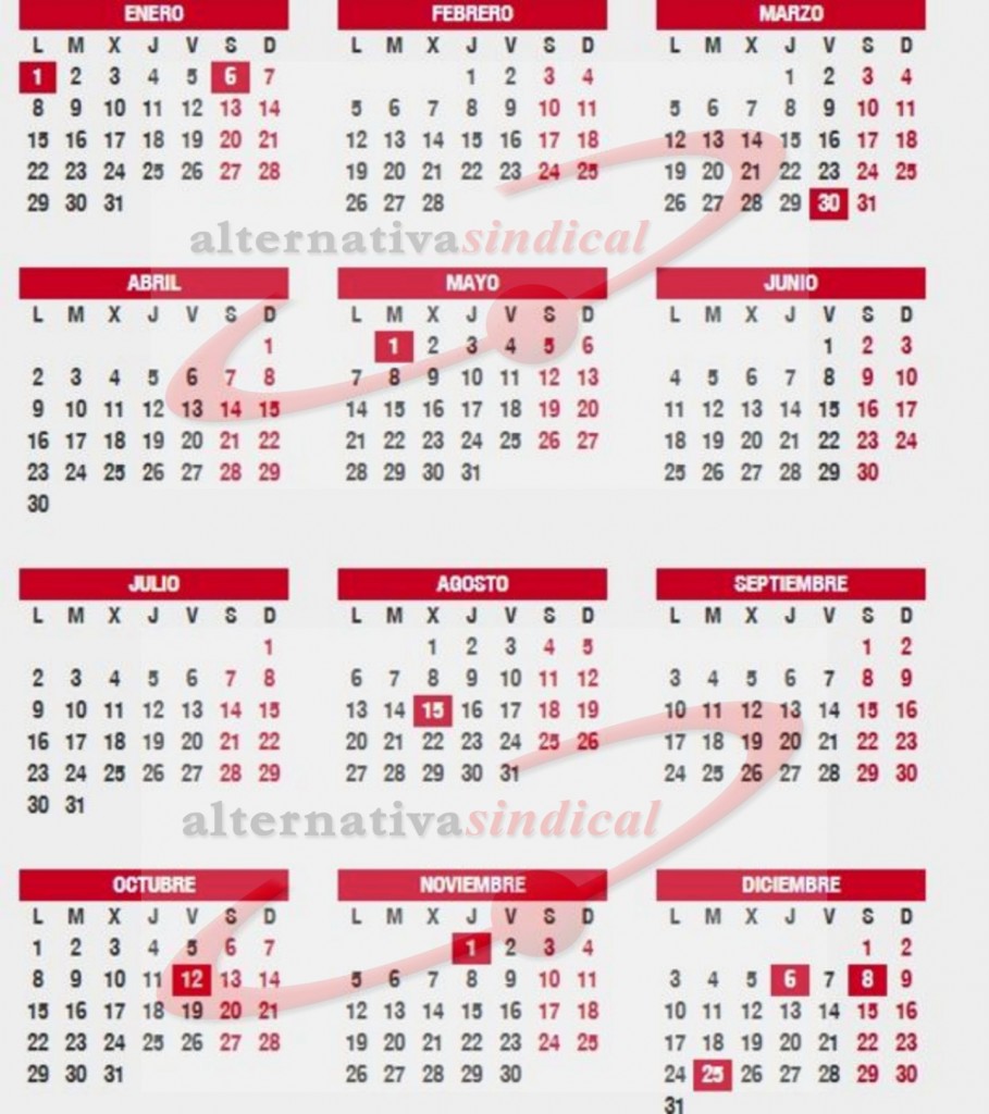 Calendario laboral 2018